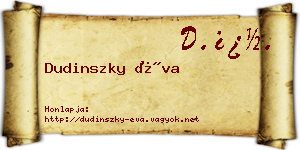 Dudinszky Éva névjegykártya
